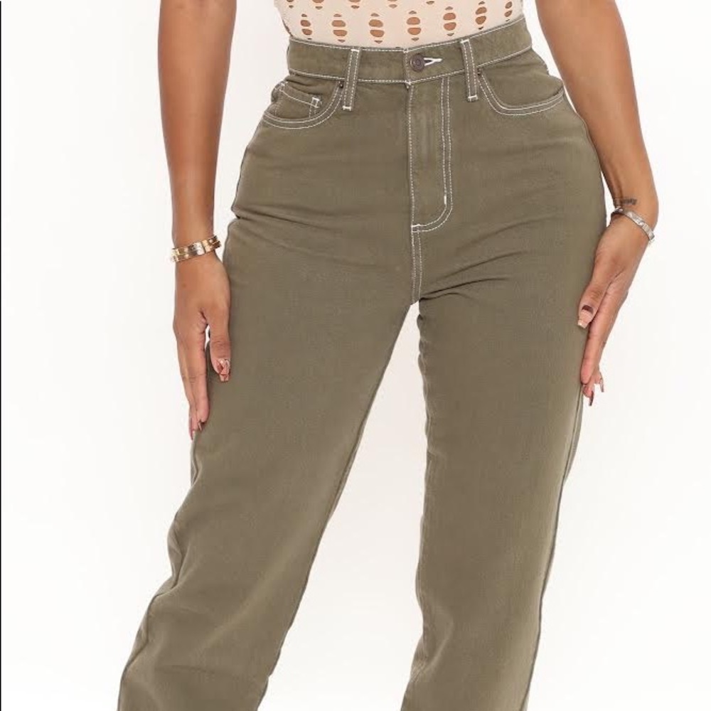 Olive straight leg jeans size 9
